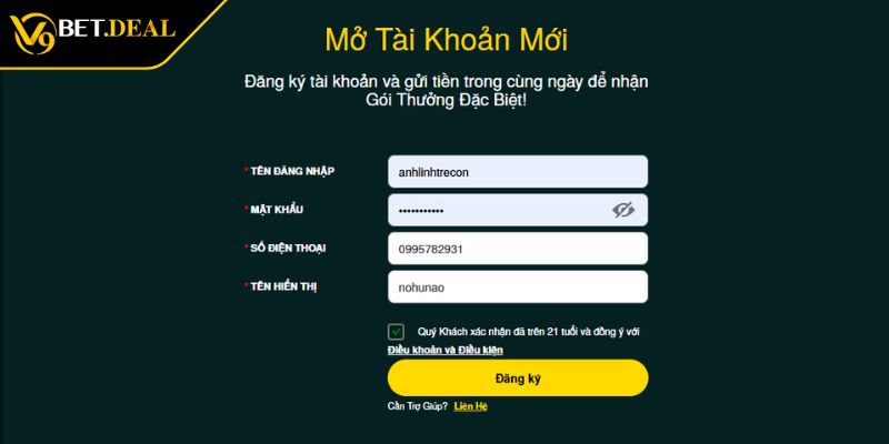 Đăng Ký V9BET Trải Nghiệm Cá Cược Đẳng Cấp Với Nhiều Ưu Đãi 2 Hoàn tất đăng ký V9BET