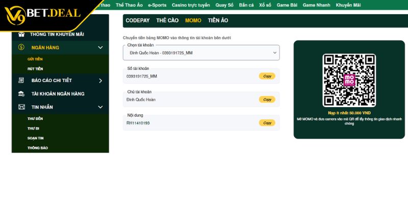 Nạp Và Rút Tiền V9BET Theo Hướng Dẫn Chi Tiết Từ A-Z 2 Những hình thức nạp và rút tiền V9BET phổ biến 2025