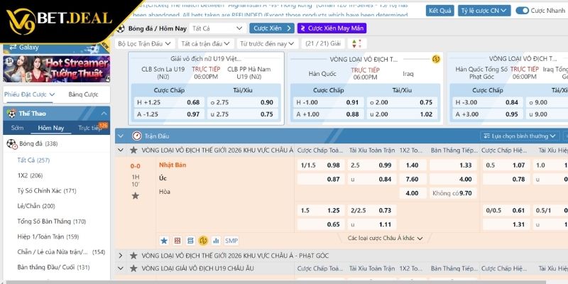 Thể Thao V9BET Cập Nhật Bộ Môn Cược Hấp Dẫn Hàng Đầu 2025 2 Thể thao V9BET sảnh Saba trải nghiệm độc đáo